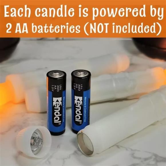 Floating LED Candles with Remote Control - Witch Halloween Decor - Picture 4 of 6